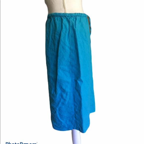 Blue Linen Pull-on Casual Skirt Medium - Picture 11 of 11